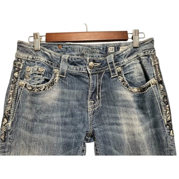 Miss Me Set of 2 Jean Women 28 Blue Bootcut & Skinny Cowgirl Western Y2K Studded - Picture 8 of 16